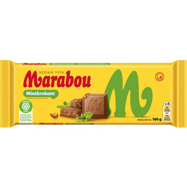 Marabou šokolaad piparmündikaramelliga, 160 g