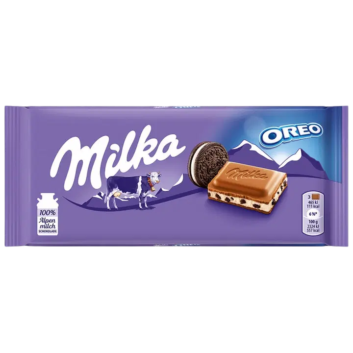 Milka oreo piimašokolaad vaniljemaitselise kreemiga 100 g