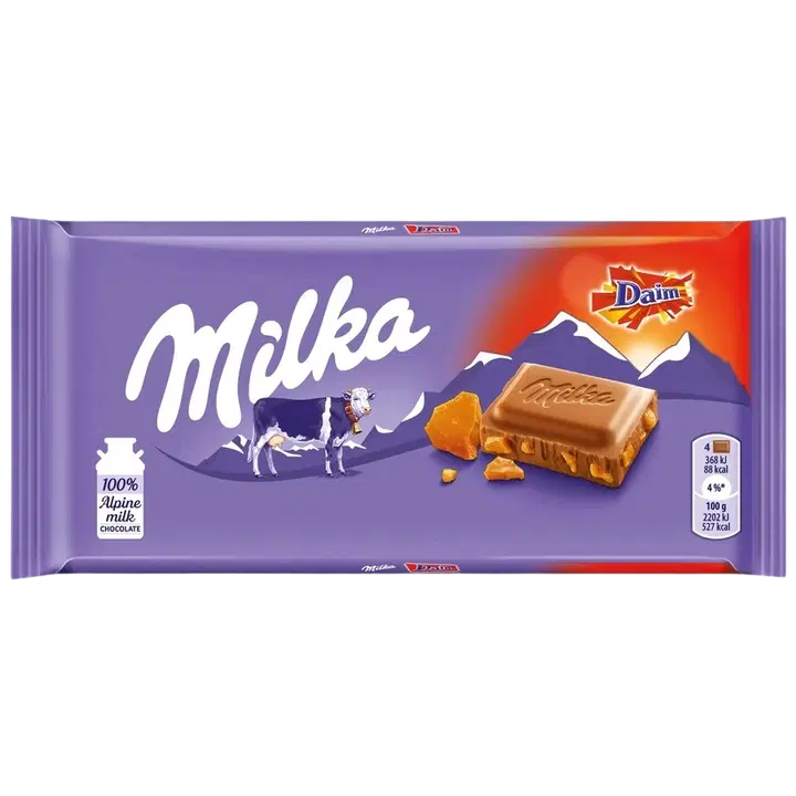 Milka daimi tükkidega piimašokolaad 100 g