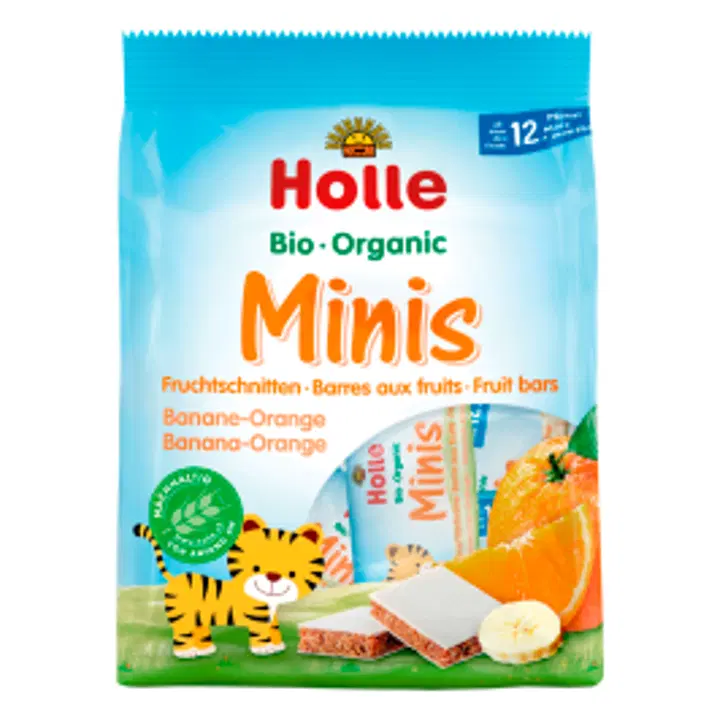 Holle müslibatooni ampsud banaani ja apelsiniga 8-pakk 96 g, öko, alates 12-elukuust