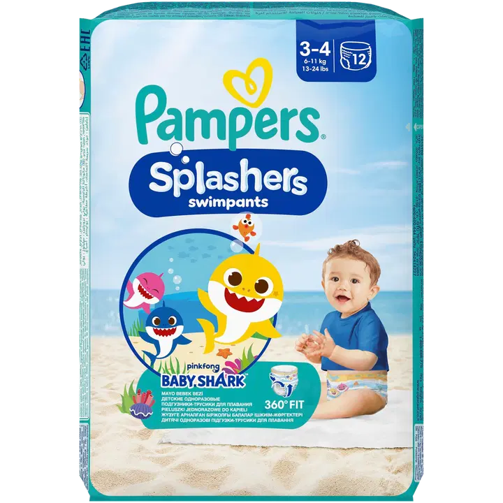 Pampers Splashers ujumispüksid 3-4, 6-11 kg 12tk