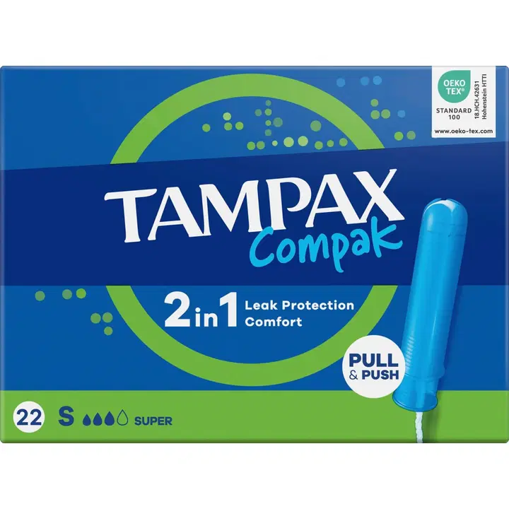 Tampoonid Tampax Compak Super 2in1 22tk