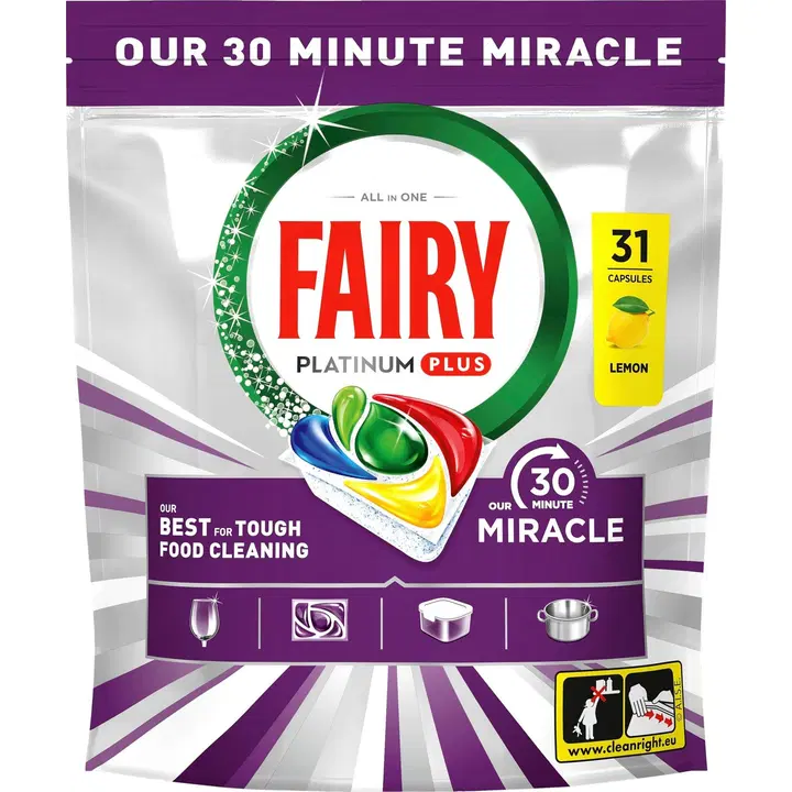 Nõudepesutabletid Fairy Platinum Plus Lemon 31tk