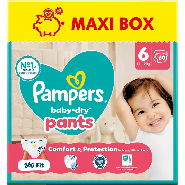 Pampers BabyDry püksmähkmed S6, 13-19 kg, 60 tk