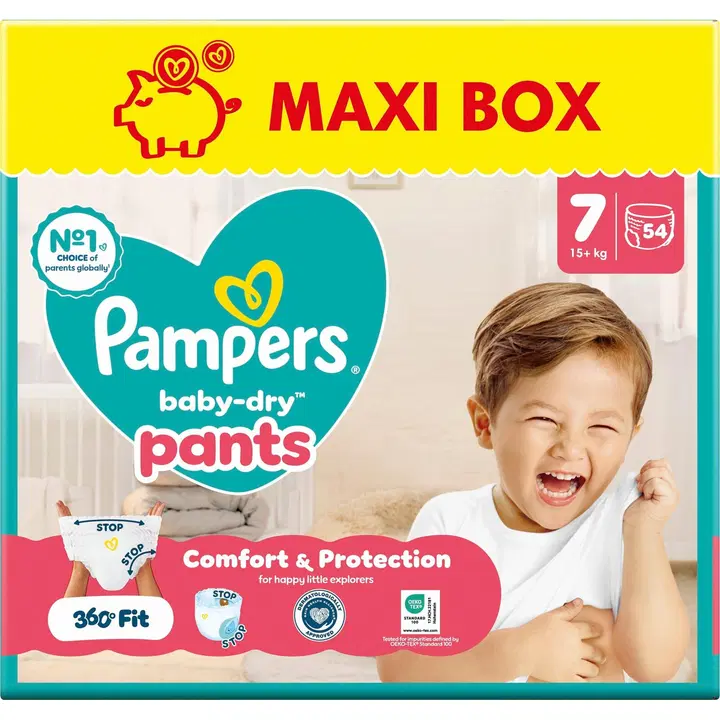 Pampers Baby Dry püksmähkmed S7, 15+ kg, 54 tk