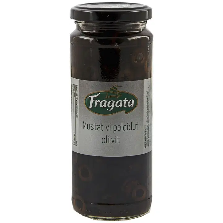 Fragata mustad viilutatud oliivid 330/198 g
