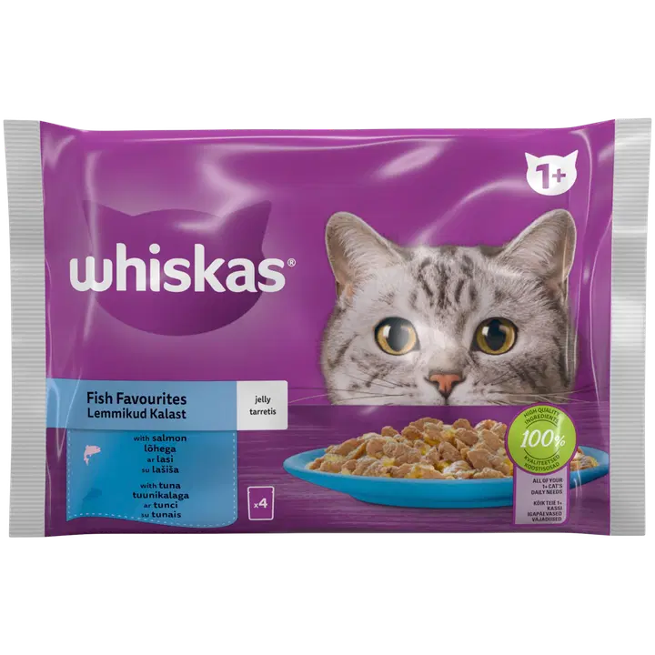 Whiskas märgtoit kala, 4-pakk 85g