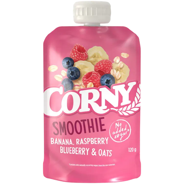 Corny banaani-vaarika-mustika-kaerasmuuti 120 g vegan