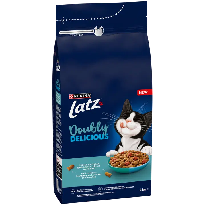 Latz Doubly Delicious lõhe&kalaga kuivtoit kassidele 2kg
