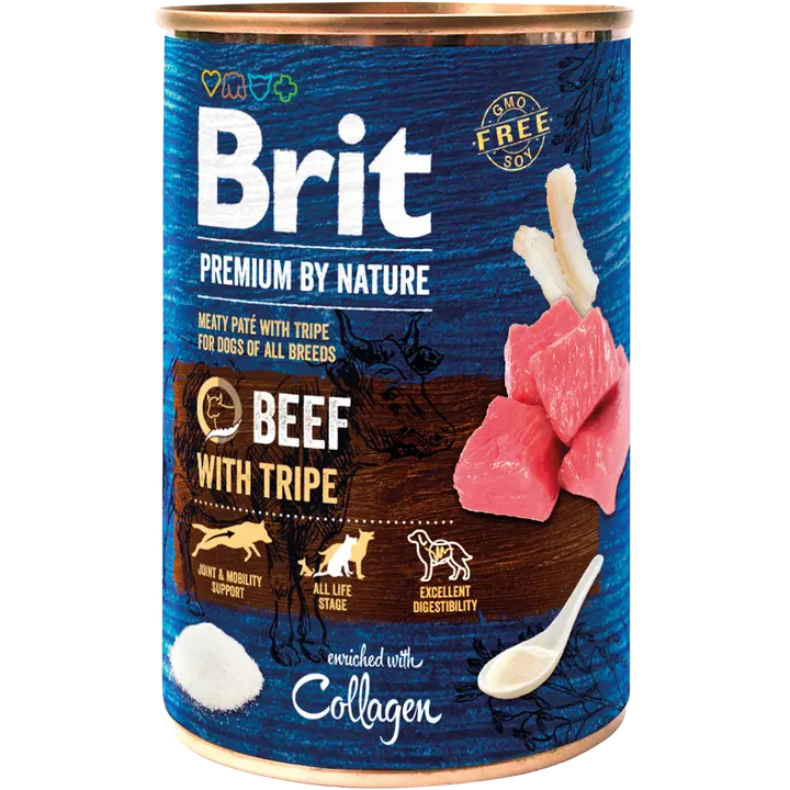 Brit Premium koerakonserv veiseliha ja rupsiga 400g