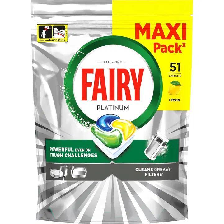 Nõudepesumasina tabletid Fairy Platinum Allin1 51tk