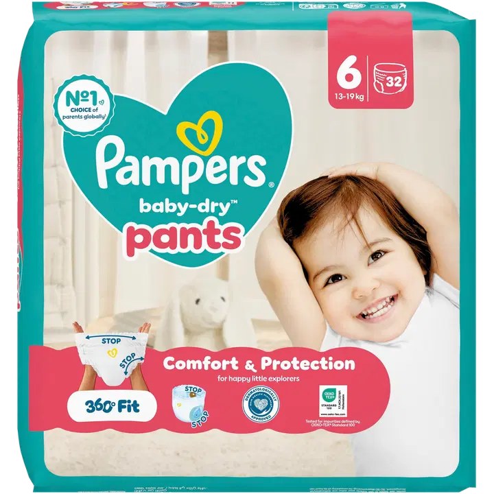 Pampers Baby Dry püksmähkmed S6, 13-19 kg, 32 tk