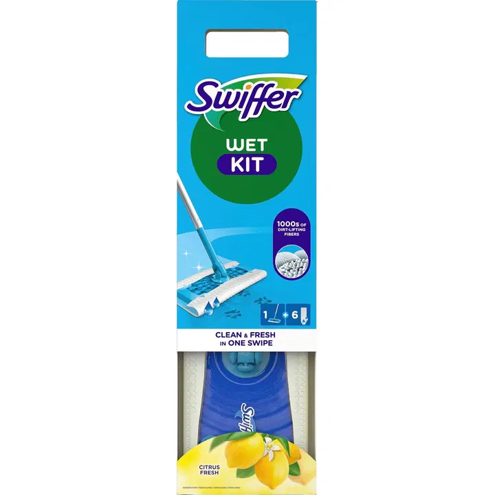 Swiffer mopi alustuskomplekt +6 märga lappi Citrus Fresh
