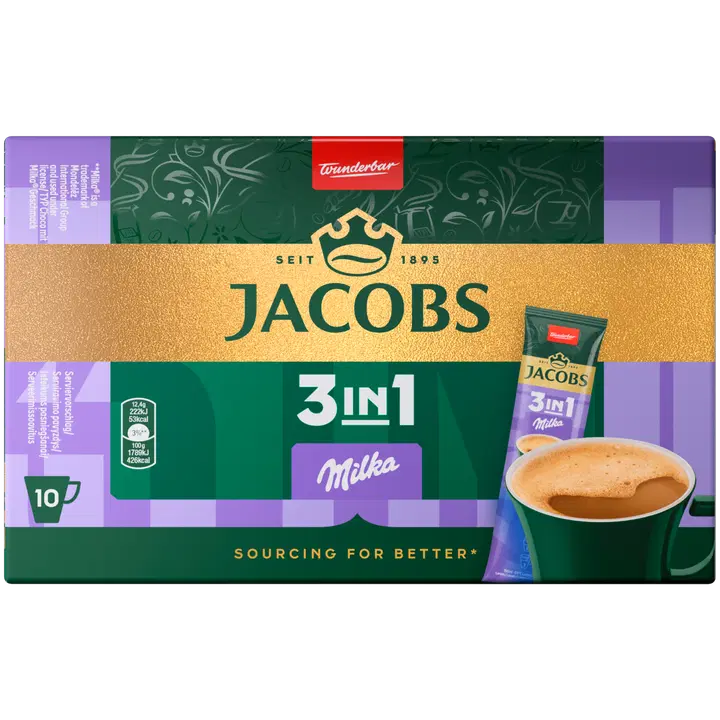 Jacobs lahustuv kohvijook 3in1 Milka, 10x18g