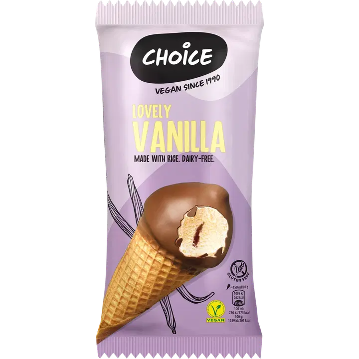 Choice Lovely Vanilli Koonusjäätis Vegan 150ml/87 g