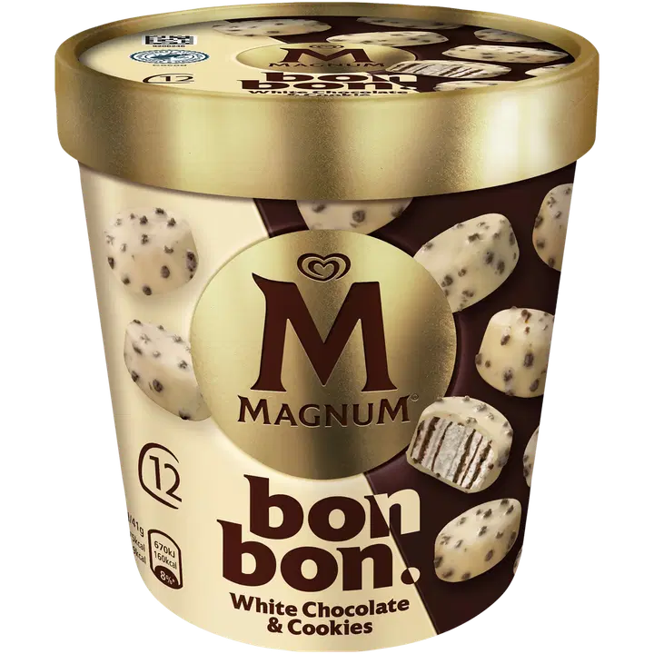 Magnum Valge šokolaadi ja küpsistega jäätisekommid 204 ml/168 g