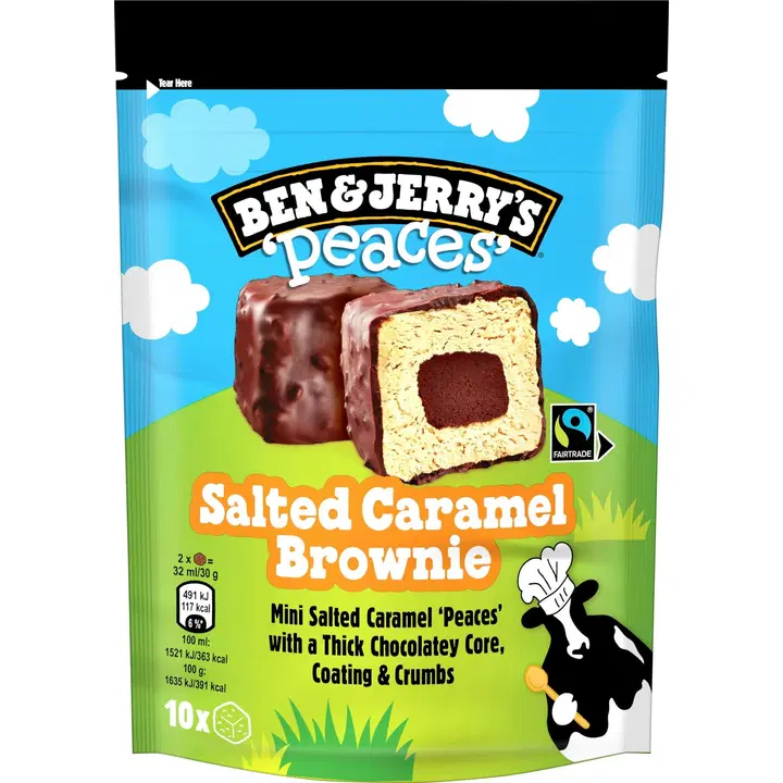 Ben ja Jerry's Soolakaramelli ja Brownie tükkidega jäätiste multipakk 10tk 160 ml/150 g