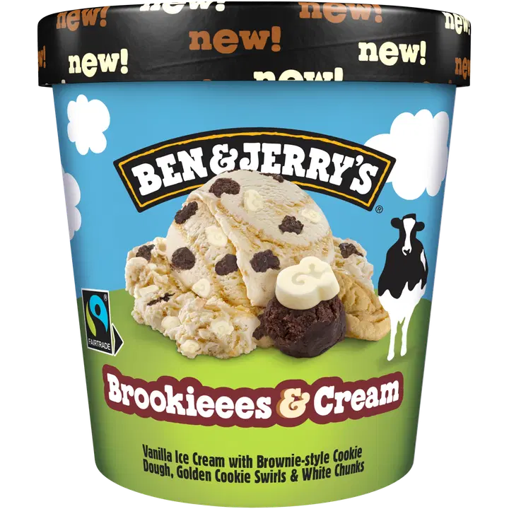 Ben ja Jerry's Brookies and cream jäätis 465ml/388 g