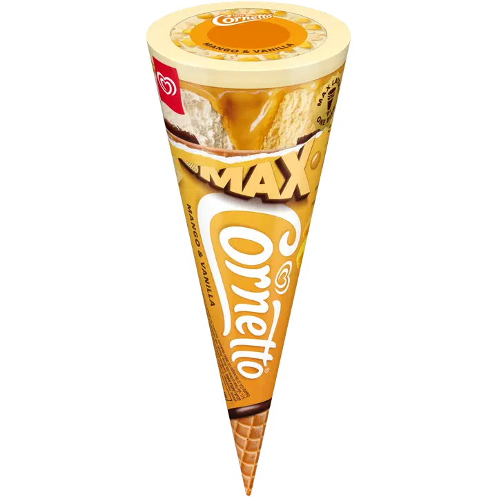 Cornetto Laktoosivaba Mango & Vaniljejäätis 115 ml/82 g