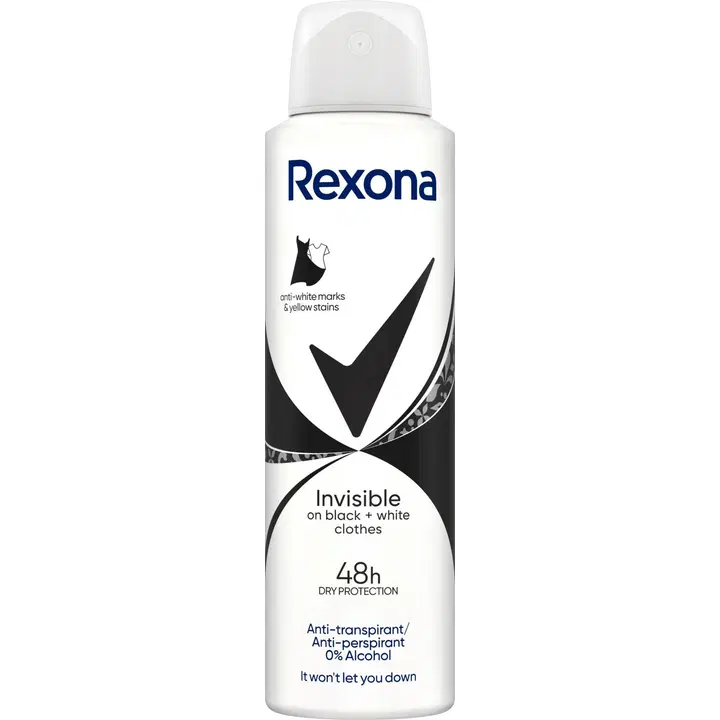 Rexona spreideodorant Invisible Black&White 150ml