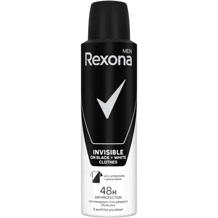 Rexona spreideodorant Invisible Black&White 150ml