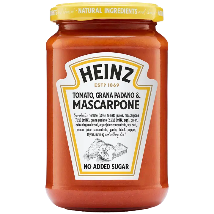 Heinz mascarpone ja grana padano juustuga maitsestatud pastakaste 350 g