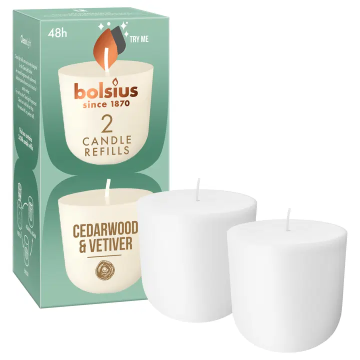 Küünla täide CleanLight Bolsius Cedarwood&Vetiver 2tk