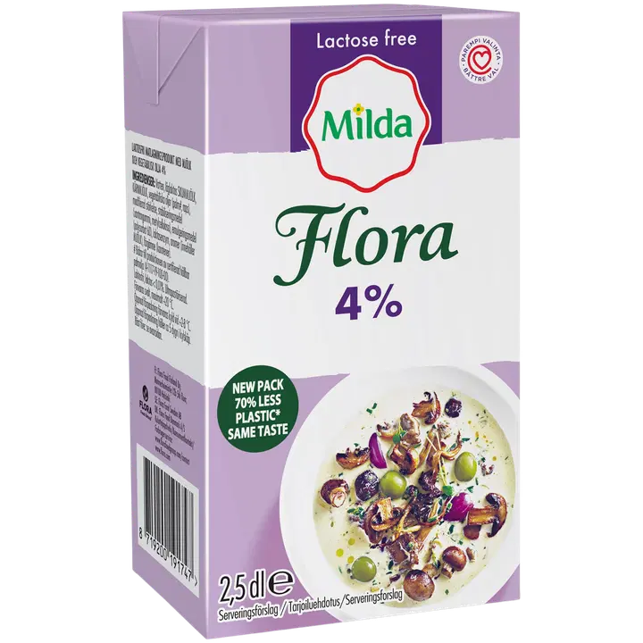 Flora lahja ja paks kaste toiduvalmistamiseks 4%, 250 ml