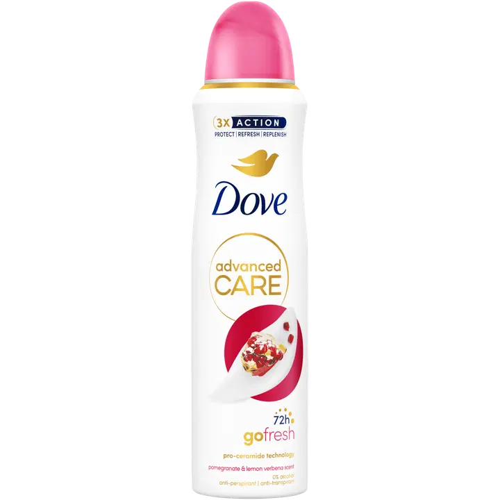 Spreideodorant Dove pomgranate&lemon verbana 150ml