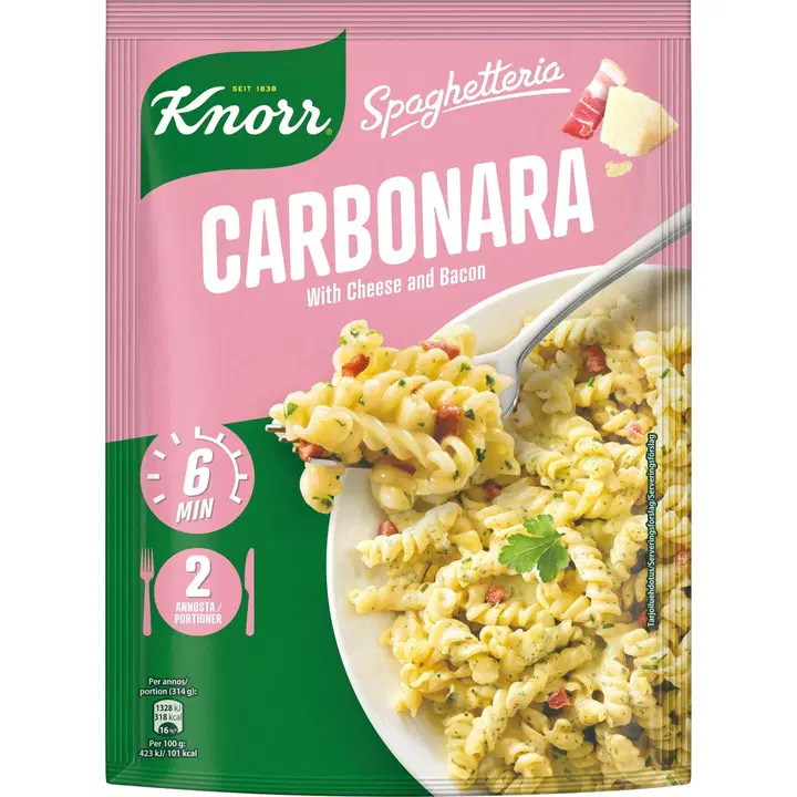 Knorr Spaghetteria Carbonara pastaroog peekoniga, 160 g