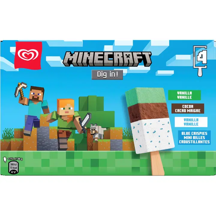 Kids Minecraft Multipakk Jäätis 184 g