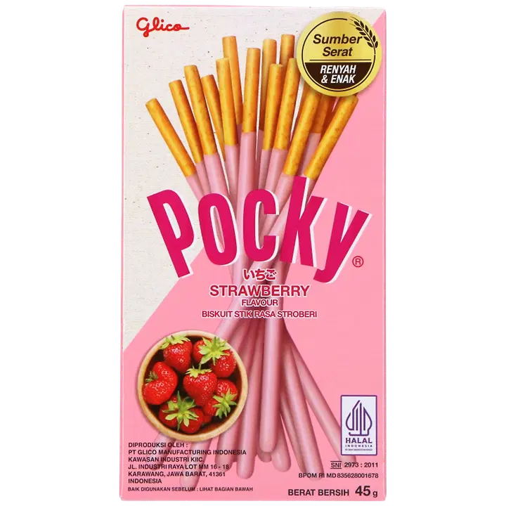 Pocky maasikamaitseline pulgaküpsis, 45 g