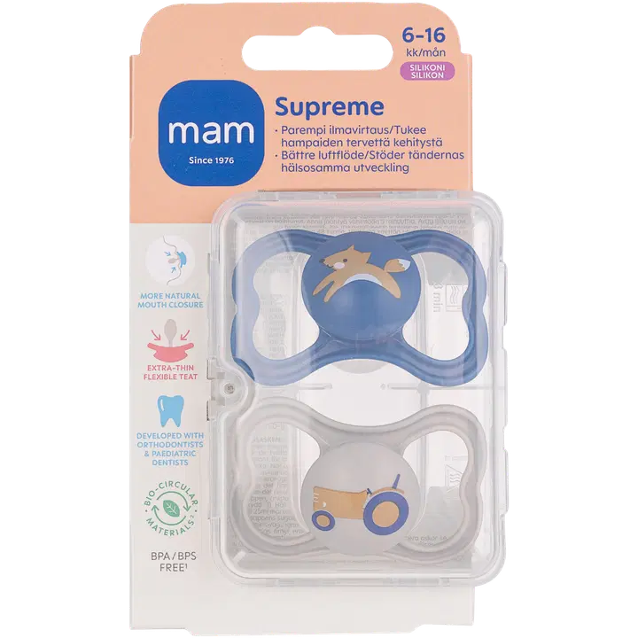 MAM Supreme silikoonlutt 6-16k, 2 tk