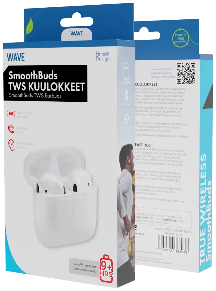 Wave SmoothBuds TWS bluetooth nappikuulokkeet, valkoinen - 2