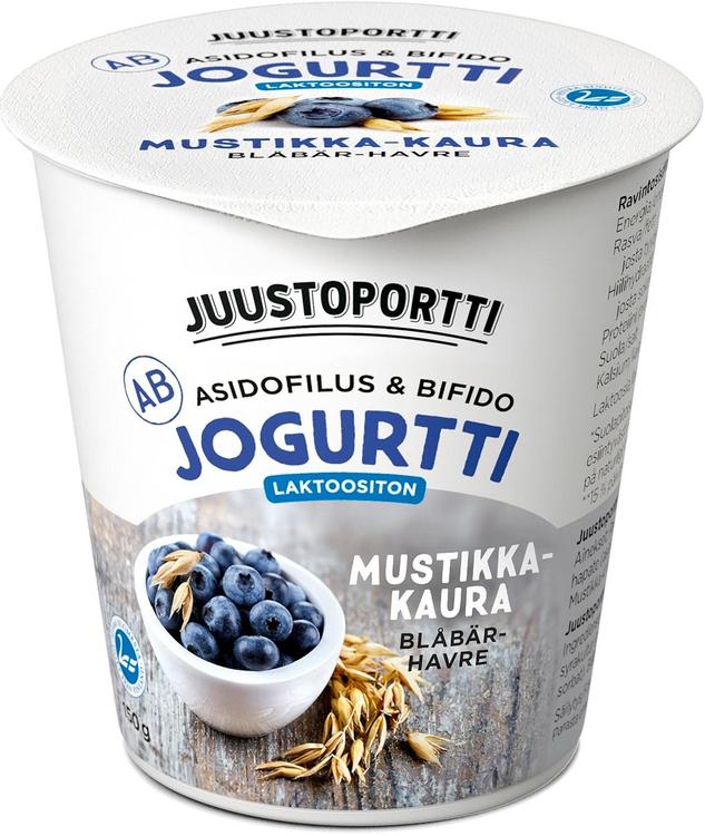 Juustoportti AB-jogurtti 150 g mustikka-kaura laktoositon
