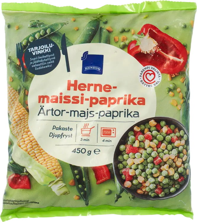 Rainbow 450g herne-maissi-paprika pakaste