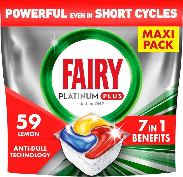 Fairy Platinum Plus All in One Anti-Dull Lemon 59kpl konetiskitabletti