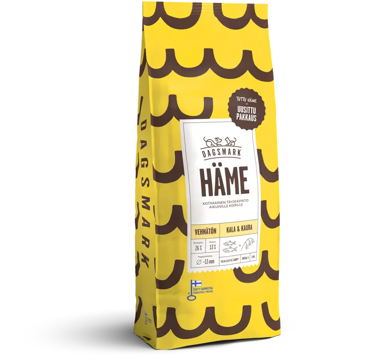 Dagsmark HÄME vehnätön koiran kuivaruoka kala-kaura 2kg
