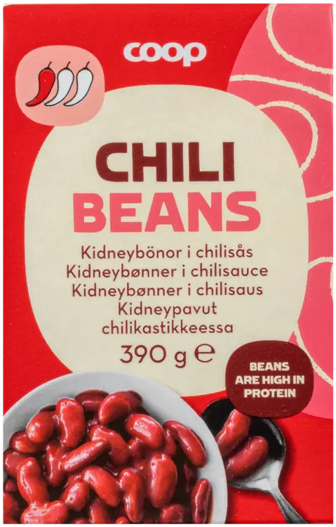 Coop kidneypavut chilikastikkeessa 390 g