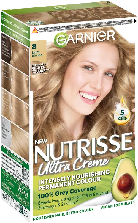 Garnier Nutrisse Ultra Creme 8.0 Light Blonde Luonnonvaalea kestoväri  1kpl