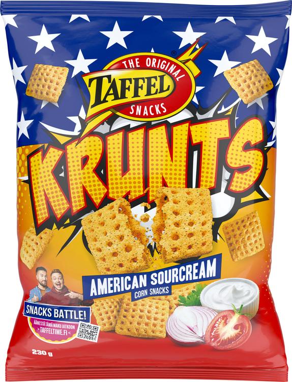 Taffel Krunts American ranskankerma maustettu maissisnacks 230g