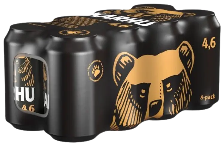 8-pack Karhu Lager olut 4,6% tölkki 0,33 L