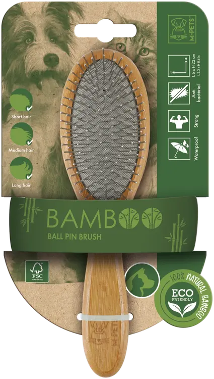 M-Pets BAMBOO harja metallipiikeillä