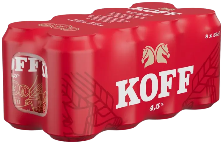 8-pack Koff Lager olut 4,5 % tölkki 0,33 L