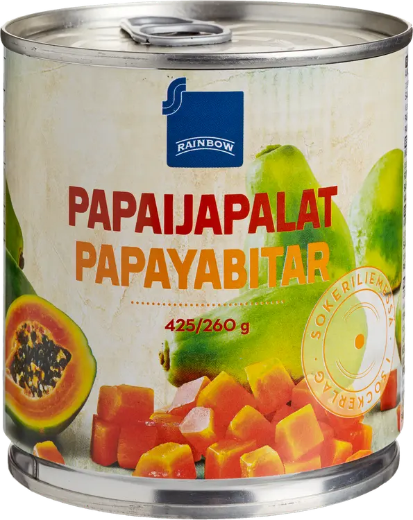Rainbow papaijapalat sokeriliemessä 425/260g