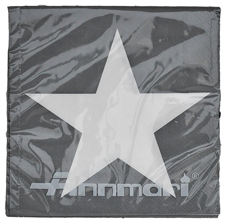 Finnmari kahviservetti tähti valko/harmaa 25 cm 20 kpl/pkt