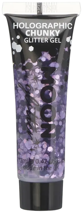 Holografinen violetti glittergeeli suuri kimalle 12 ml