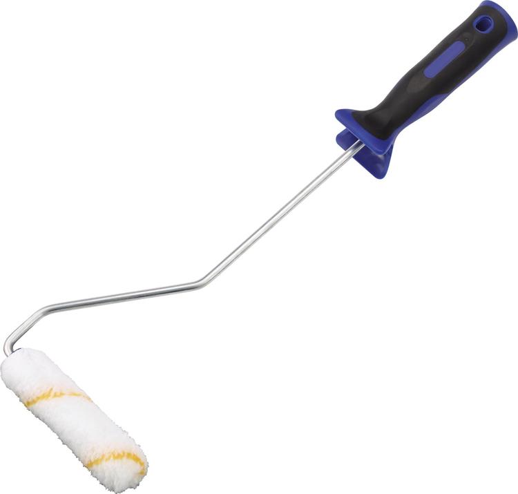 Lux värvirull kollase triibuga ja käepide, 10 cm