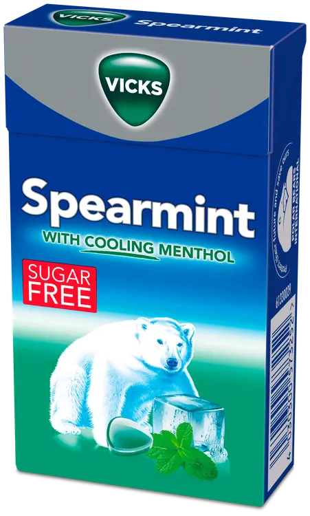 Vicks Spearmint sokeriton kurkkupastilli mentolilla 40g
