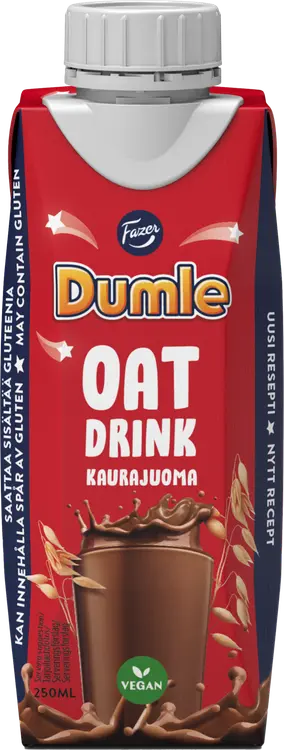Fazer Dumle kaurajuoma 250ml, Toffeenmakuinen kaakaokaurajuoma